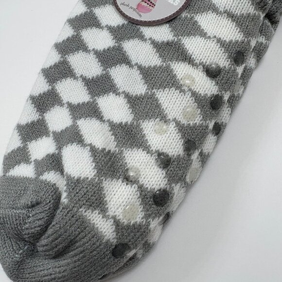Sherpa Non-Skid Heavy Socks - Gray /White - Adult Unisex - OS - NWT - Picture 4 of 6